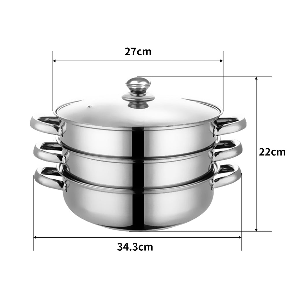 3/4 Tier Steamer Pot – Toque Stainless Steel Kitchen Cookware