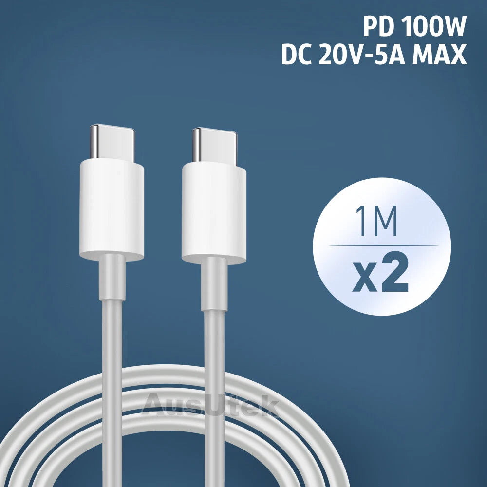 2x Type C USB-C Cable Charge Charging Data Fast Charger For iPhone 17 16 Samsung