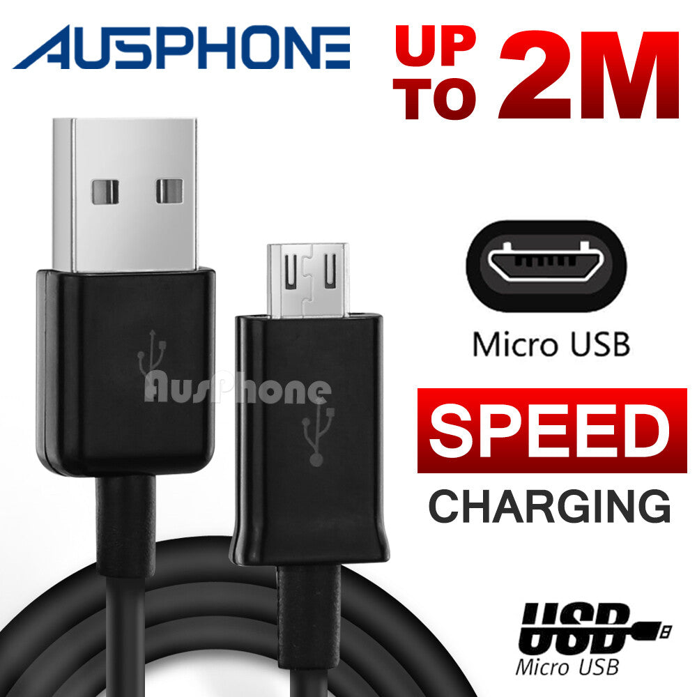 Micro USB Charger Cable 2m Long for Fast Charging and Data