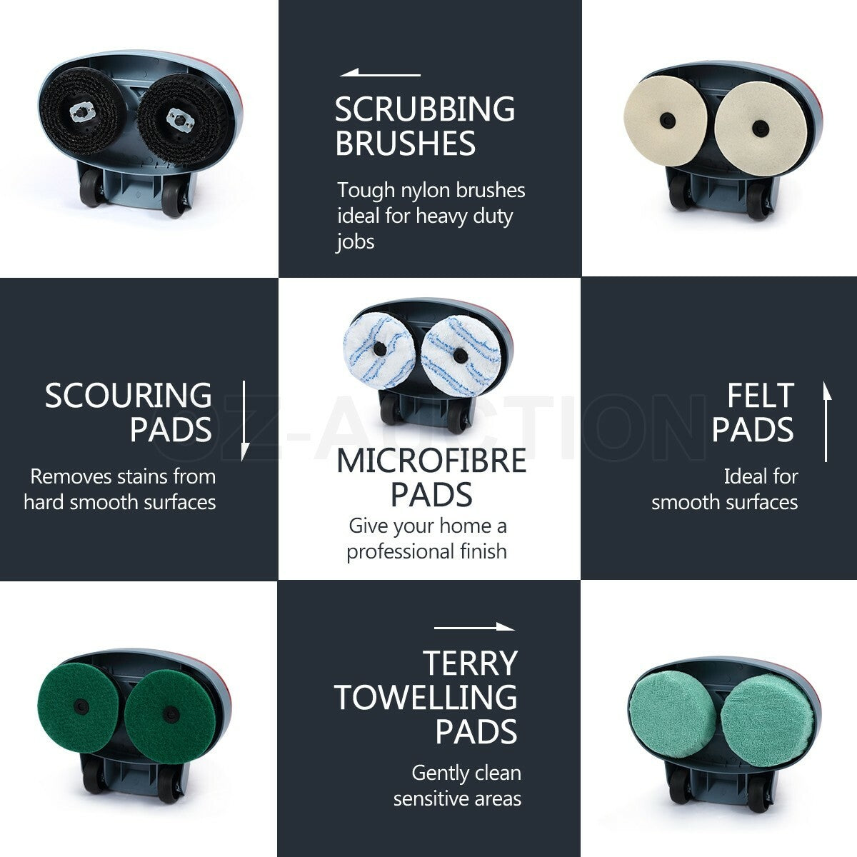 5-in-1 Floor Polisher – Timber, Carpet & Tile Wax Scrubber Buffer Cleaner