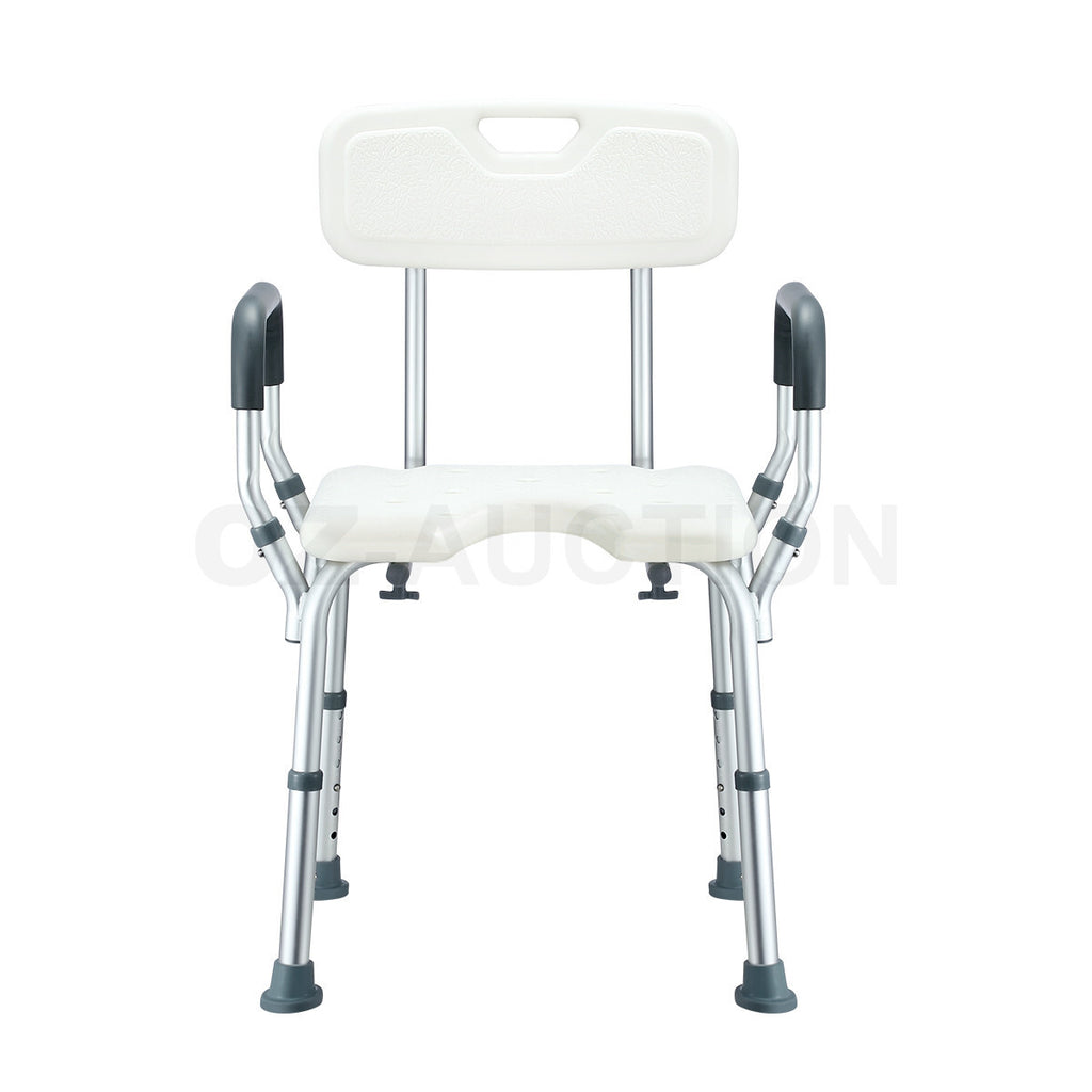 Shower Bath Chair Medical Seat Stool Safety Aid with Back Armrests
