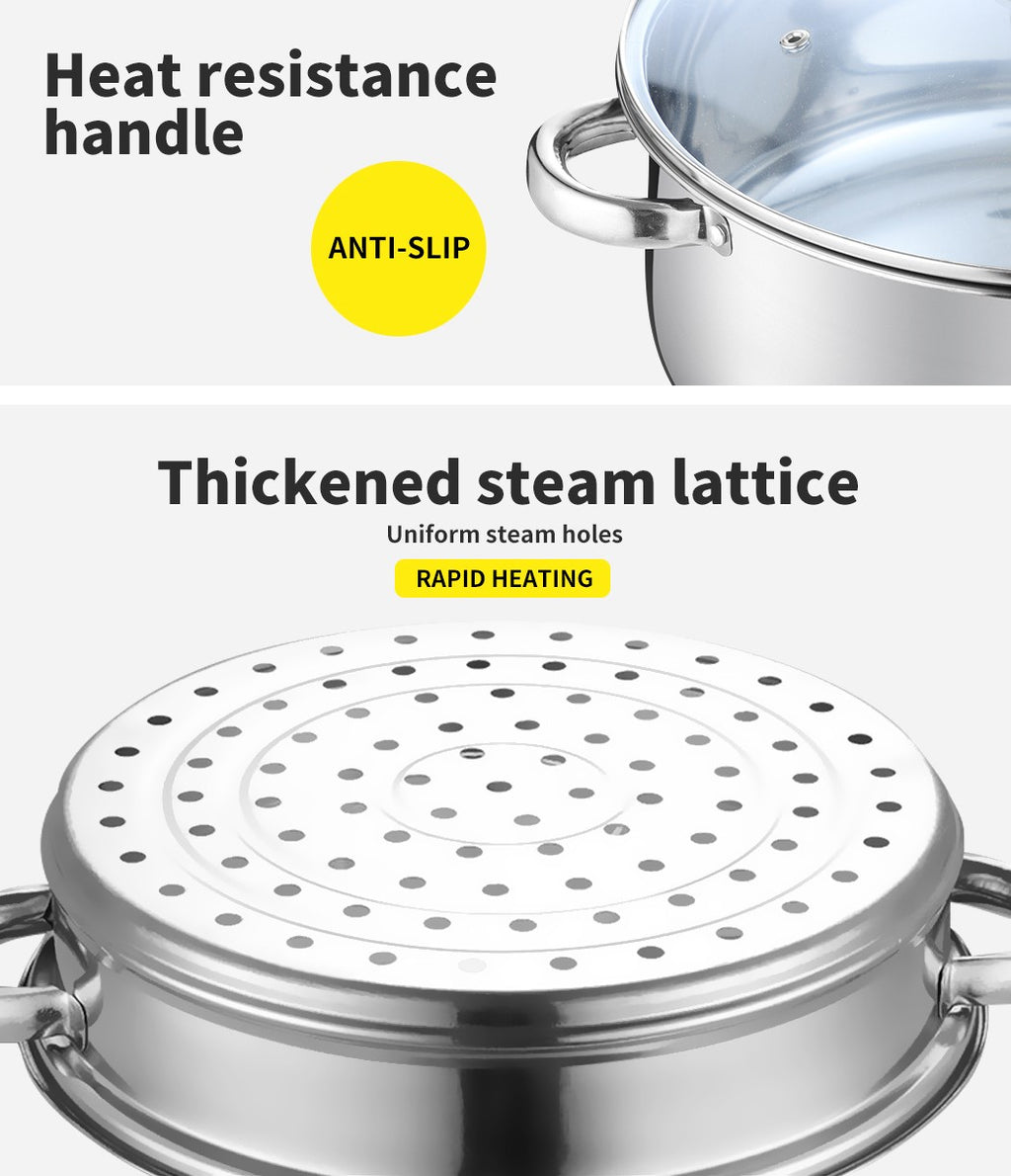 3/4 Tier Steamer Pot – Toque Stainless Steel Kitchen Cookware