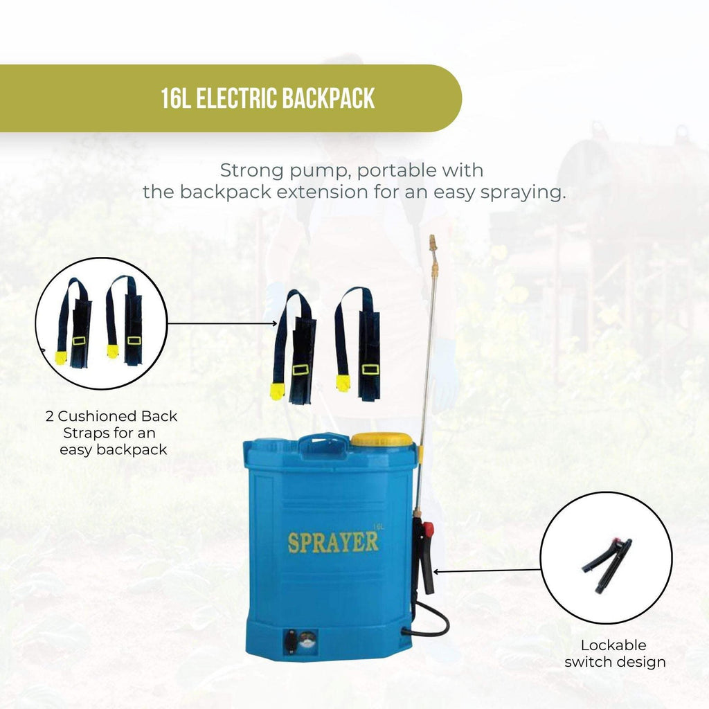 16L Rechargeable Backpack Pressure Sprayer for Garden Use