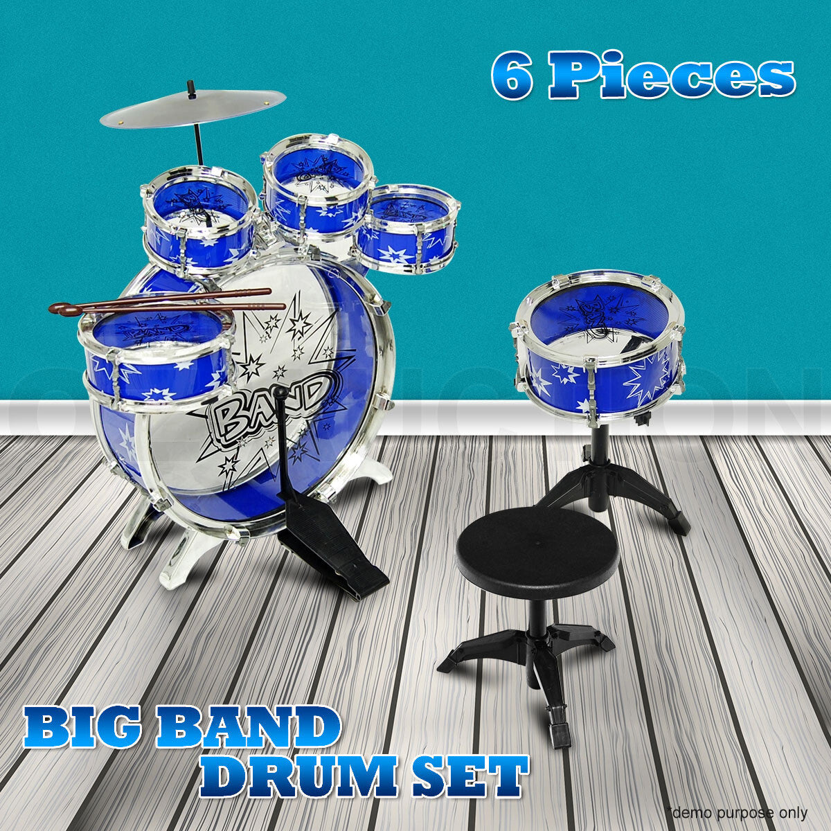 Kids Junior Drum Kit Music Set Mini Big Band Jazz Play Toy