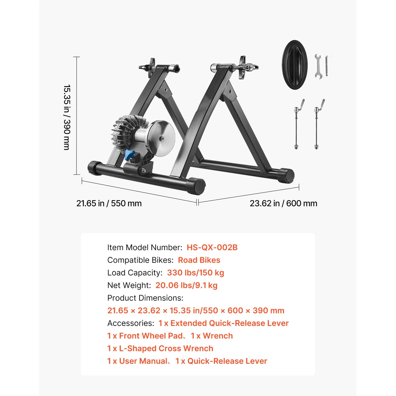 Uimoso Fluid Bike Trainer Stand for Indoor Cycling, Fits 26-29 Inch & 700C Bikes