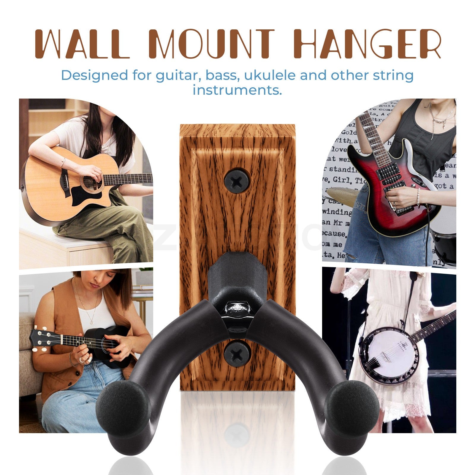Guitar Wall Mount Hanger Hook Holder for Guitar Bass Ukulele