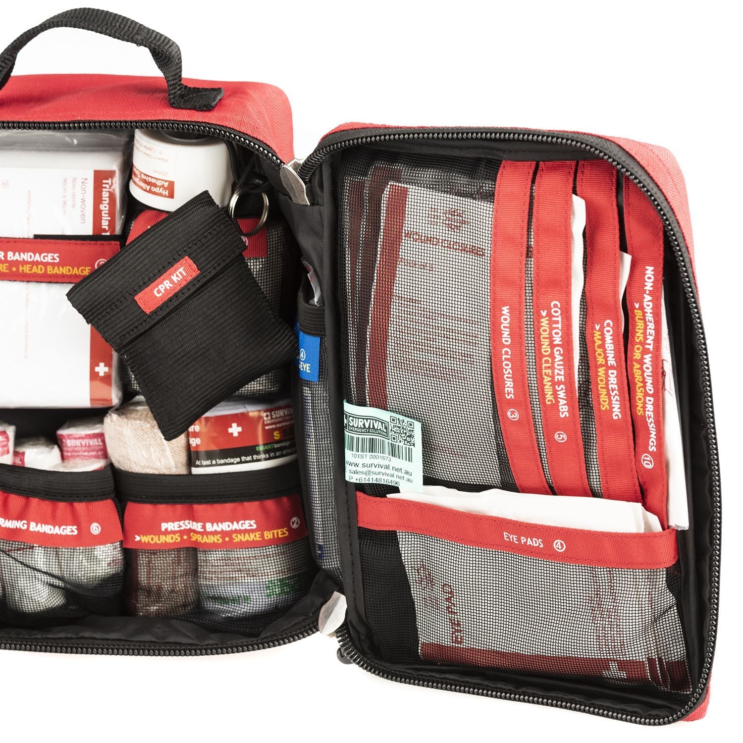 Survival First Aid Kit Workplace Compliant 140 pieces Compact Oz Design Kings