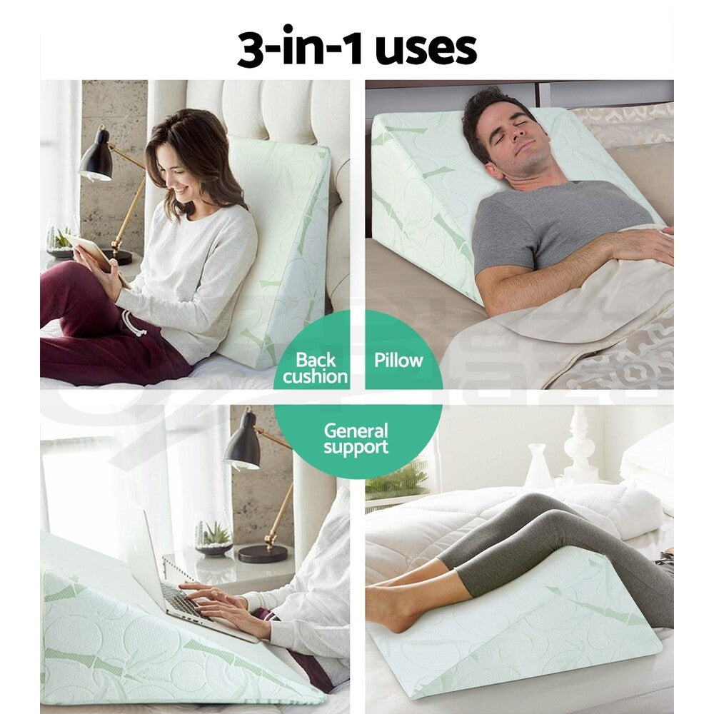 Bedding Memory Foam Wedge Pillow Bamboo Back Support