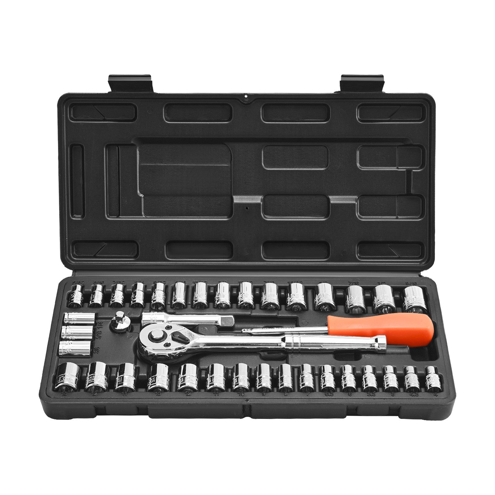 Uimoso 39-Piece Socket and Ratchet Set for Auto Repair, 9.5 & 6.4 mm Drive