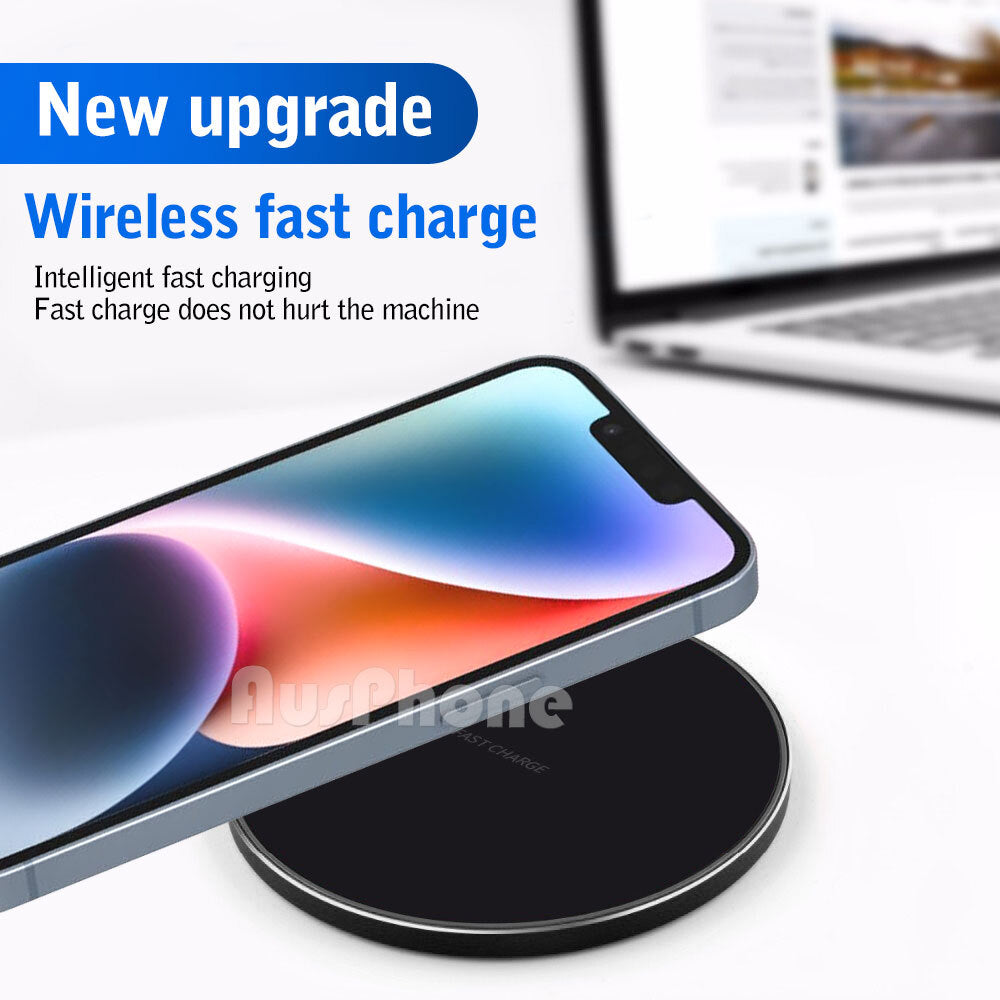 Fast Wireless Charger Pad iPhone 14–17 Samsung S24 S25