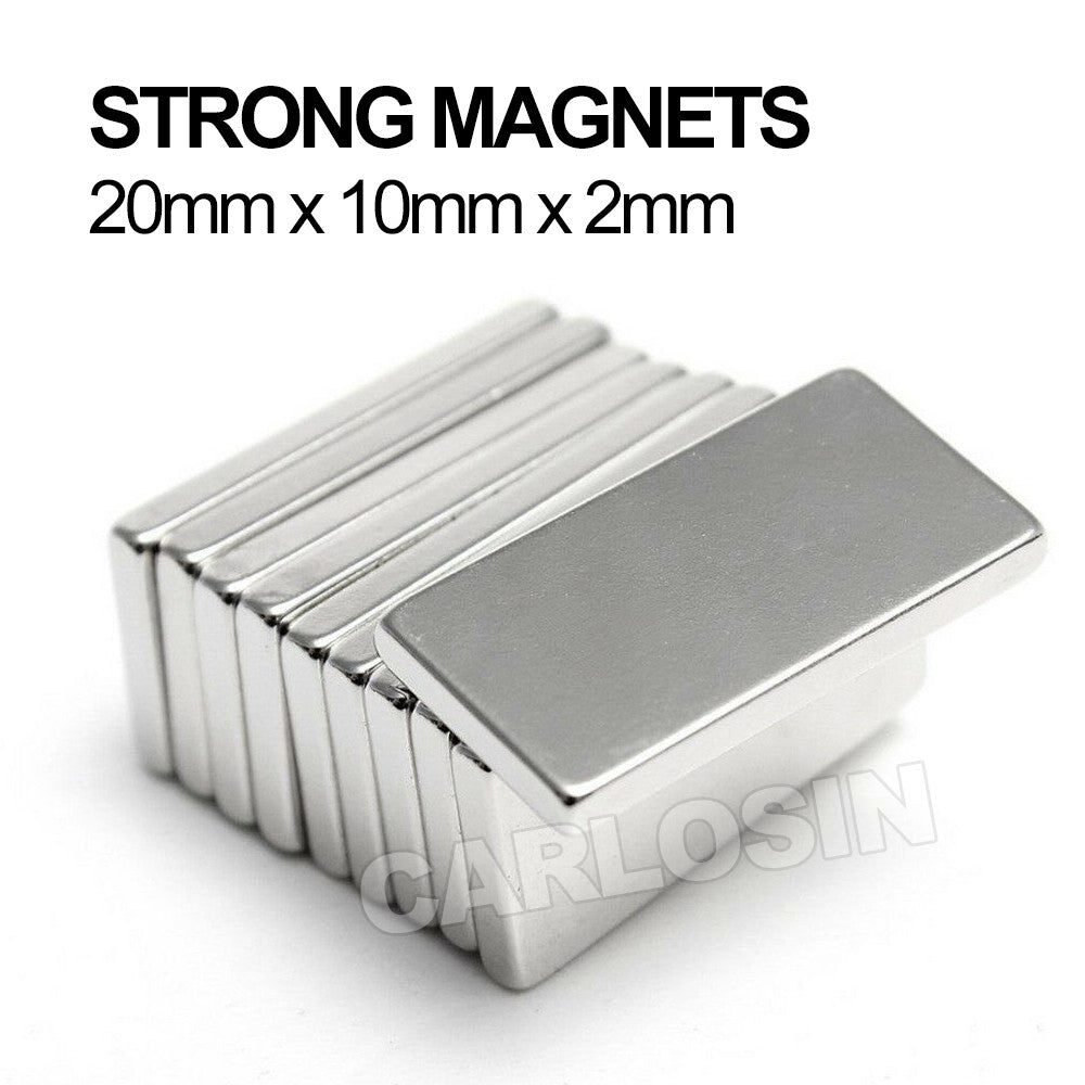 10pcs Super Strong Neodymium Block Magnets Rare Earth 20×10×2mm