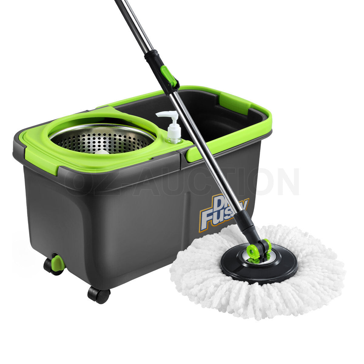 360° Rotating Spin Mop – DR FUSSY Bucket System with 4 Mop Heads
