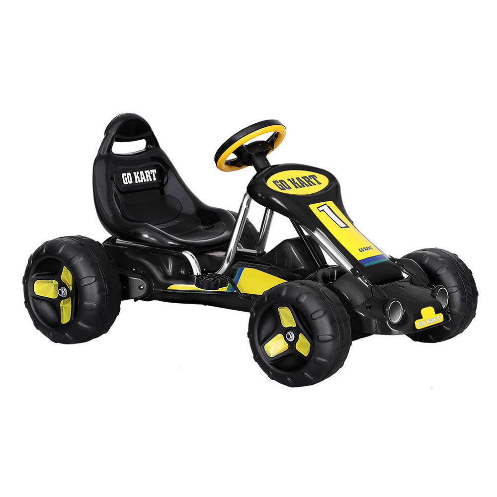 Kids Pedal Go Kart Ride On Racing Car Plastic Tyres Black