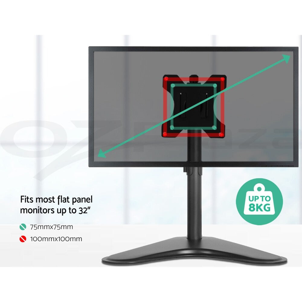 Freestanding Single Monitor Desk Stand Arm TV Mount