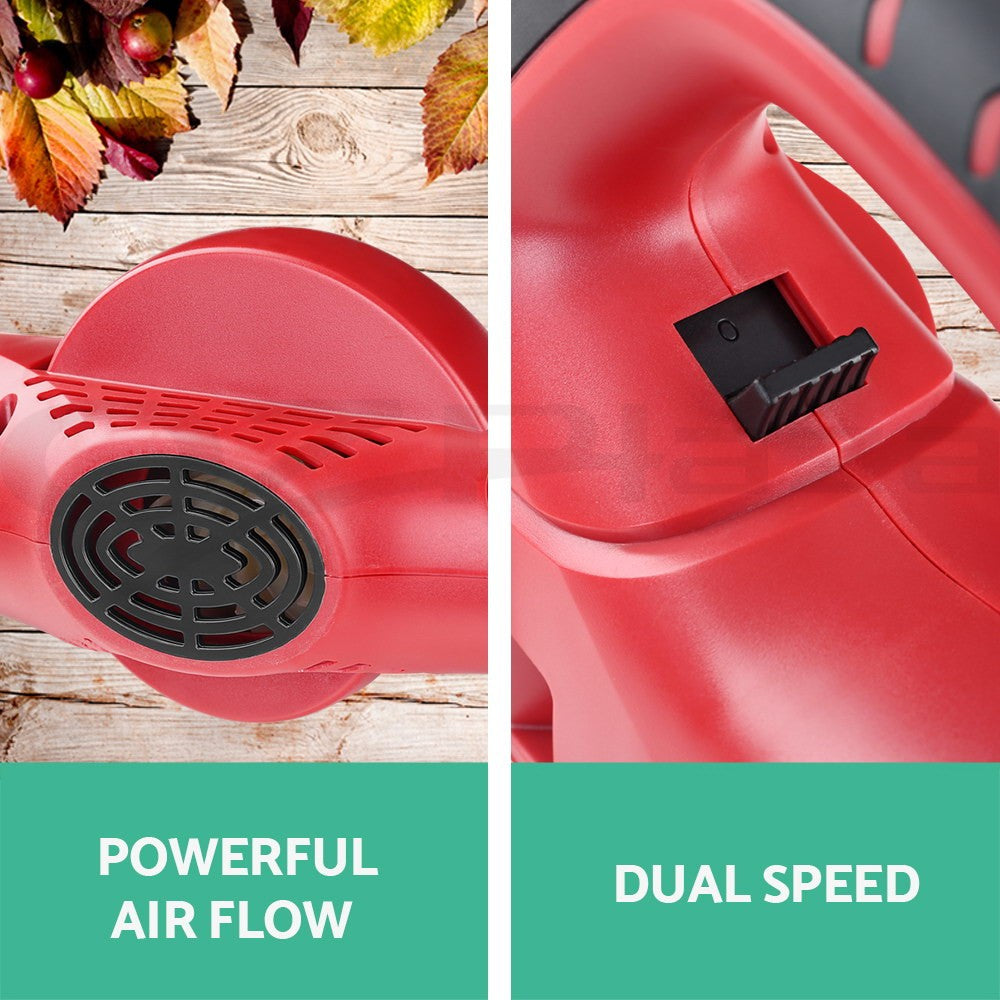 20V Cordless Leaf Blower Lithium Battery 2-Speed Nozzles