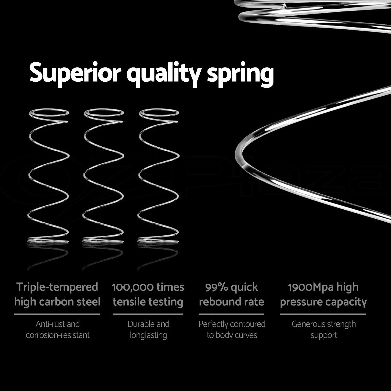 OVCN 30cm Euro Top Pocket Spring Mattress Medium Firm Queen
