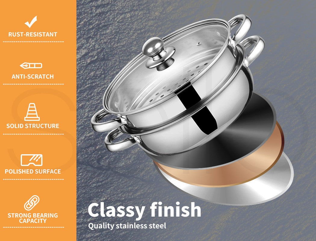 3/4 Tier Steamer Pot – Toque Stainless Steel Kitchen Cookware