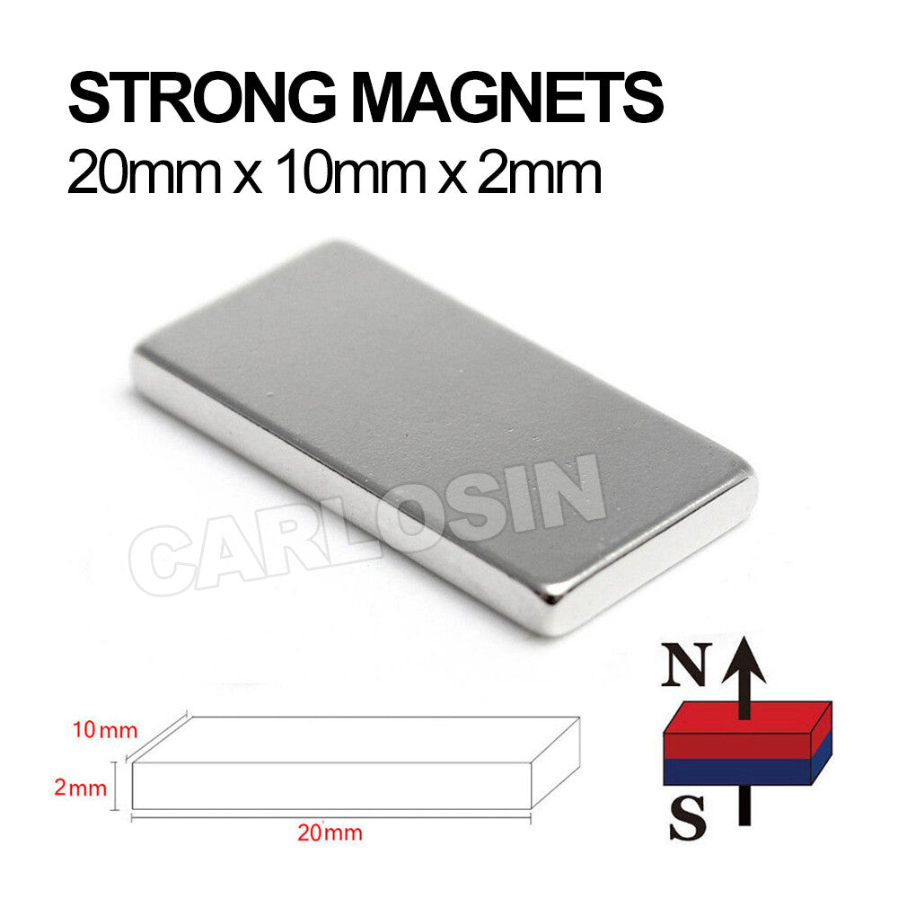 10pcs Super Strong Neodymium Block Magnets Rare Earth 20×10×2mm