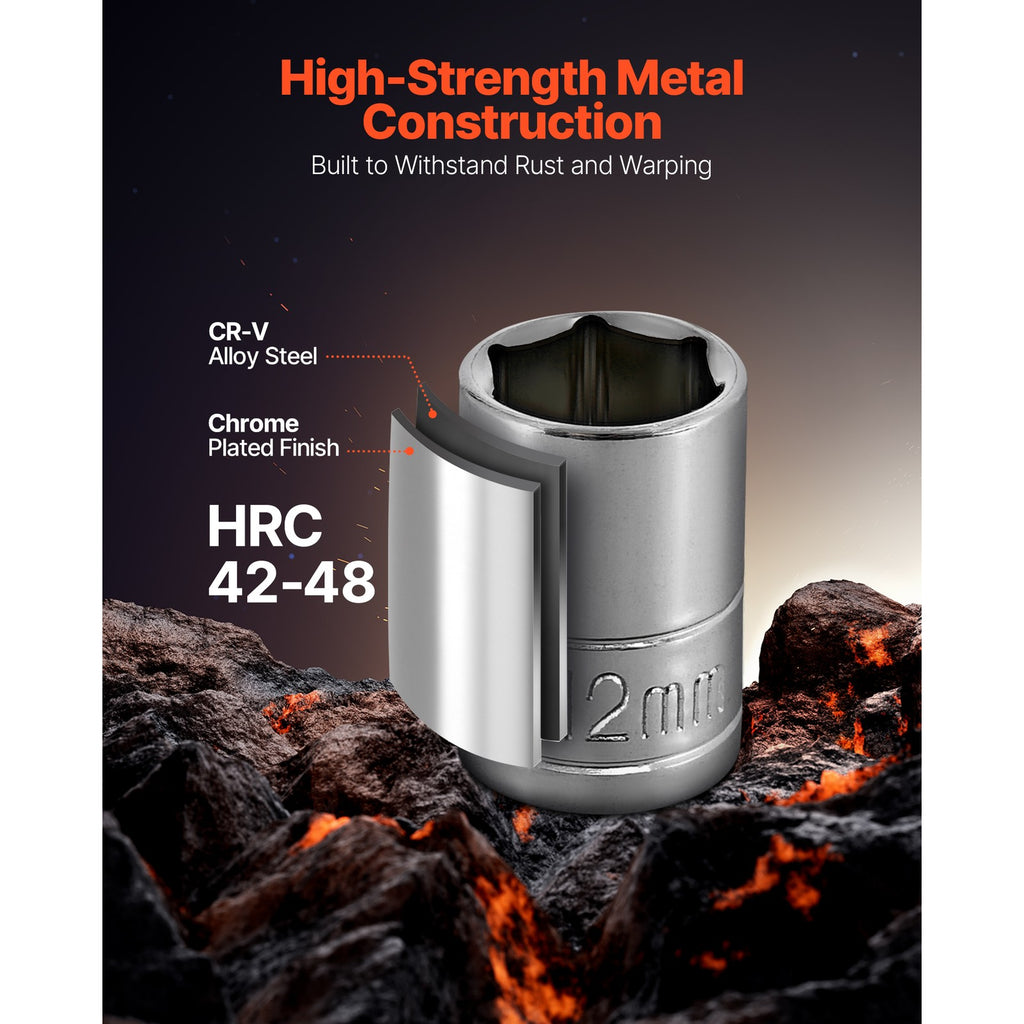 Uimoso 39-Piece Socket and Ratchet Set for Auto Repair, 9.5 & 6.4 mm Drive