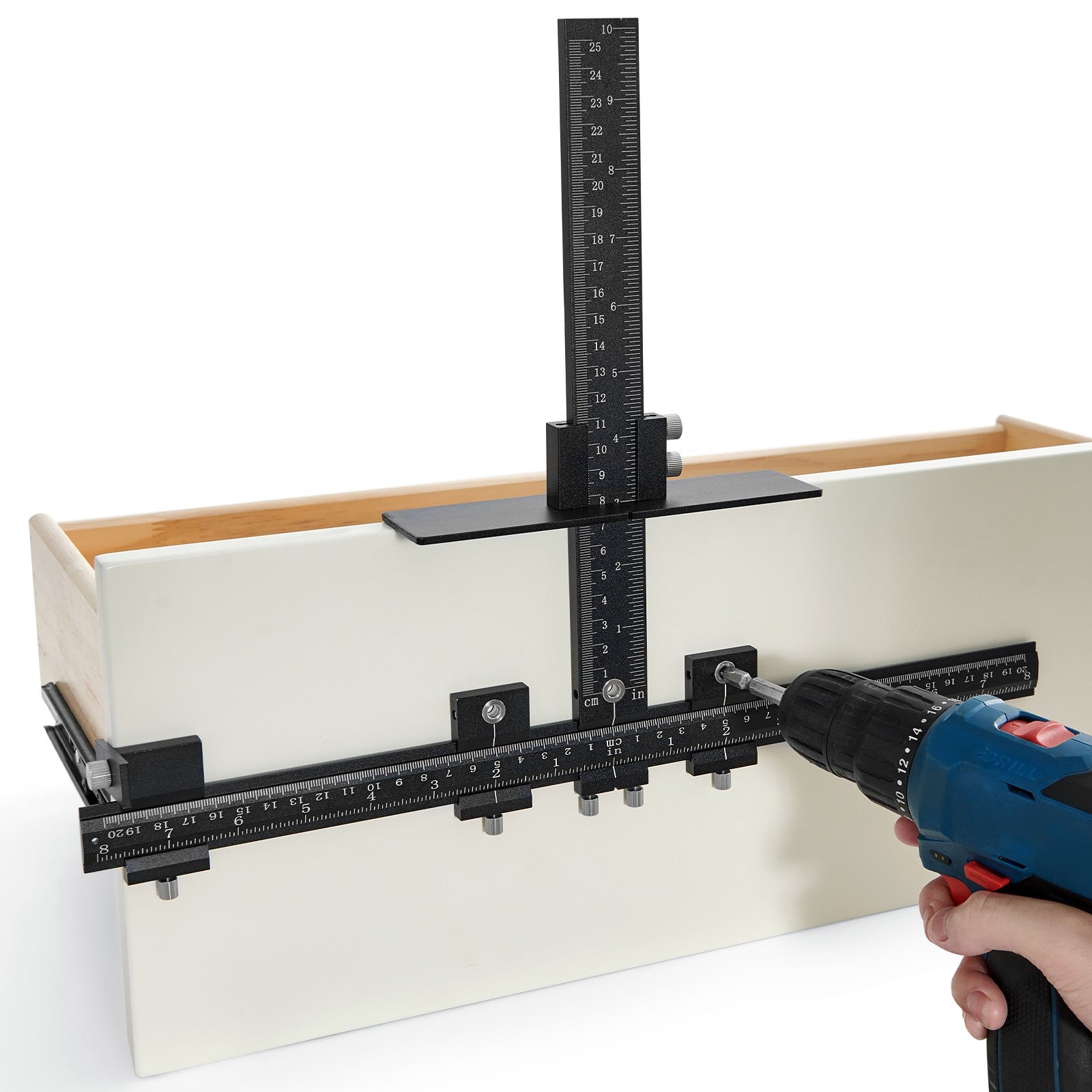 Uimoso Cabinet Hardware Jig Aluminum Alloy Cabinet Handle Jig with Center Punch