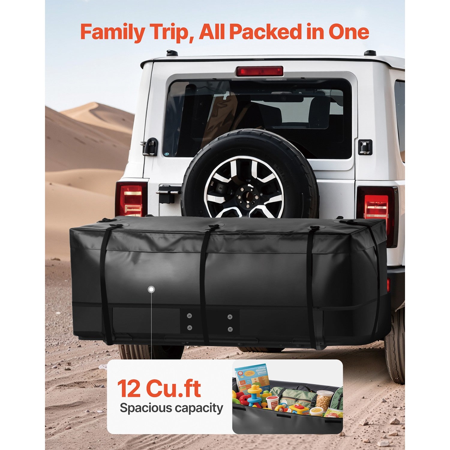 Uimoso Waterproof Hitch Cargo Carrier Bag 118.5 x 51 x 50 cm (12 Cubic Feet)