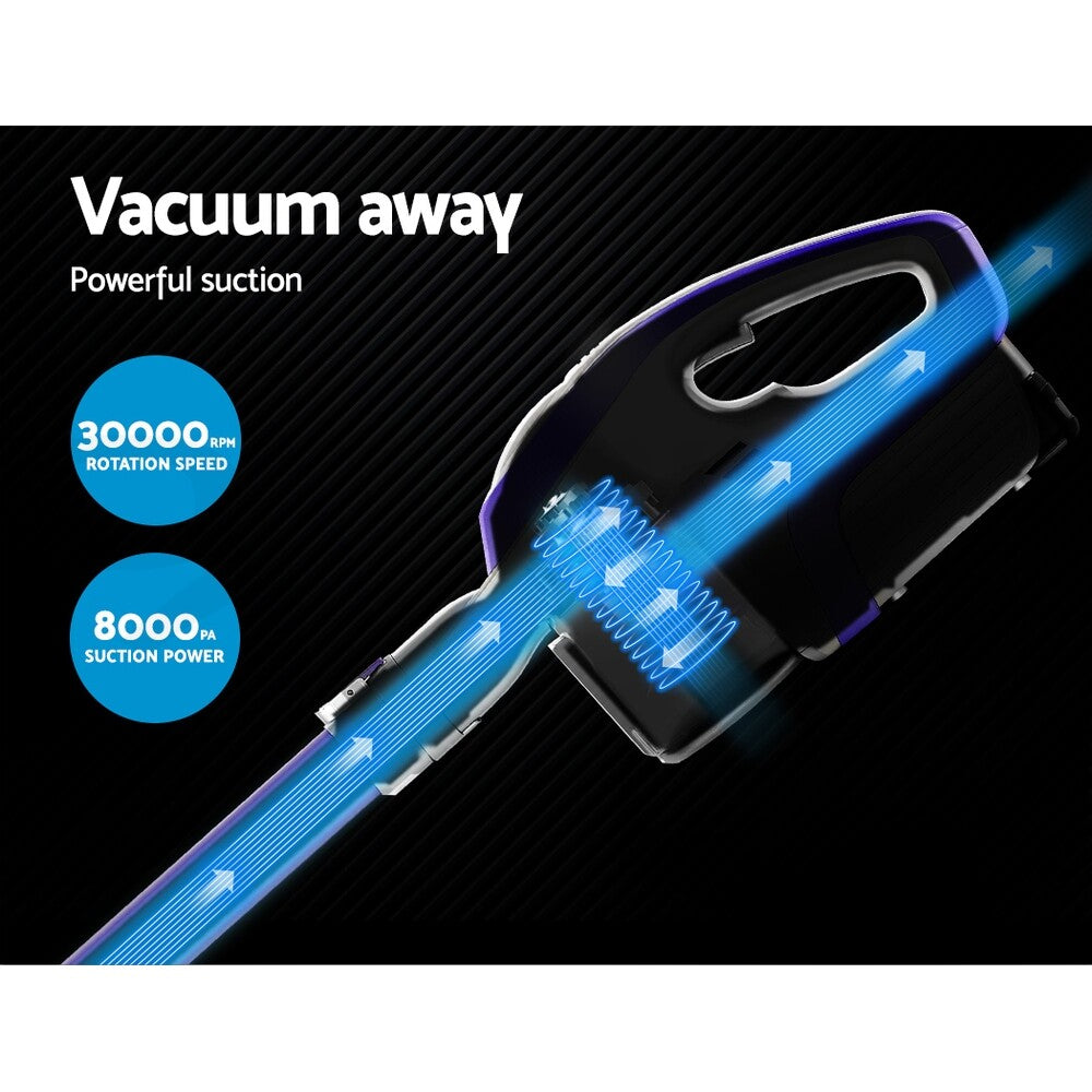 Devanti Cordless Stick Vacuum Cleaner 150W Handheld Purple