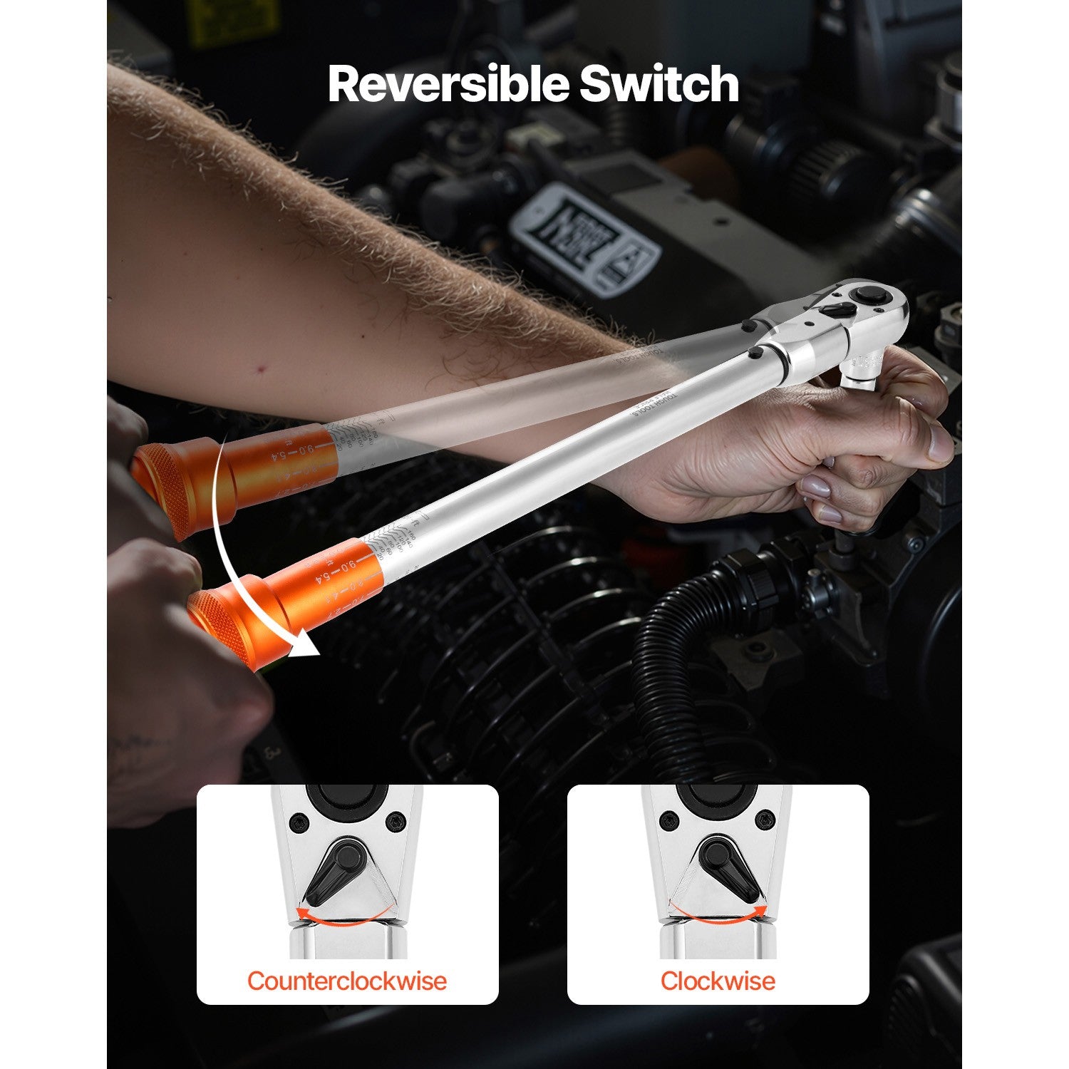 Uimoso Adjustable Click Torque Wrench 1/2 In Drive 20-160 lbf-ft/27.1-216.8 N.m