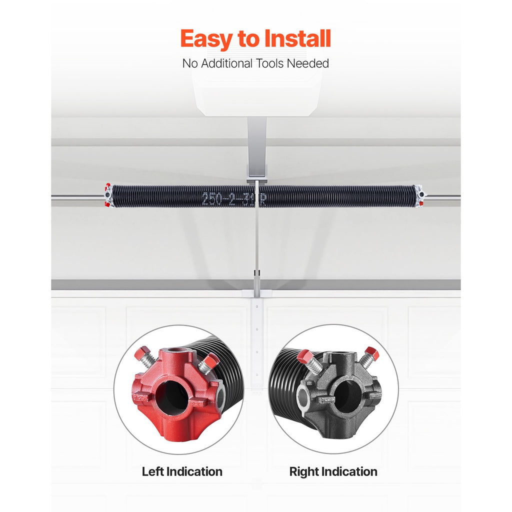 Uimoso Garage Door Torsion Springs Pair of 0.25 x 2 x 31 inch with Winding Bars