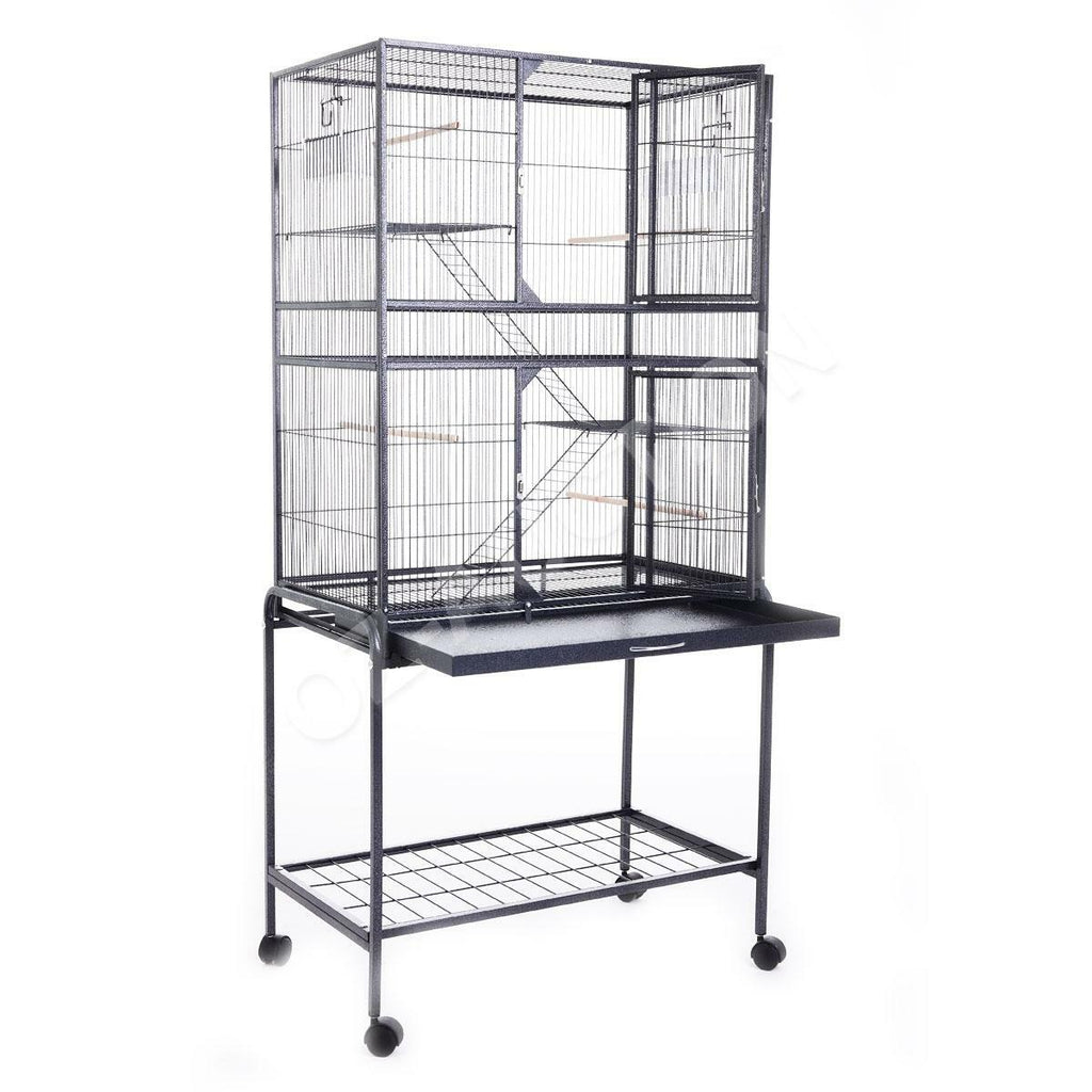 155cm Large Pet Bird Cage – Parrot Aviary with Perch & Castor Wheels