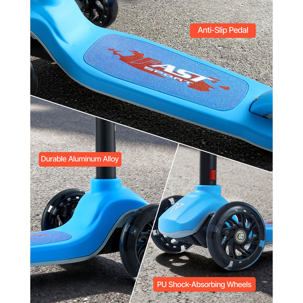 Uimoso Kick Scooter for Kids Ages 3+ with 3 Wheels, Adjustable Height, Blue