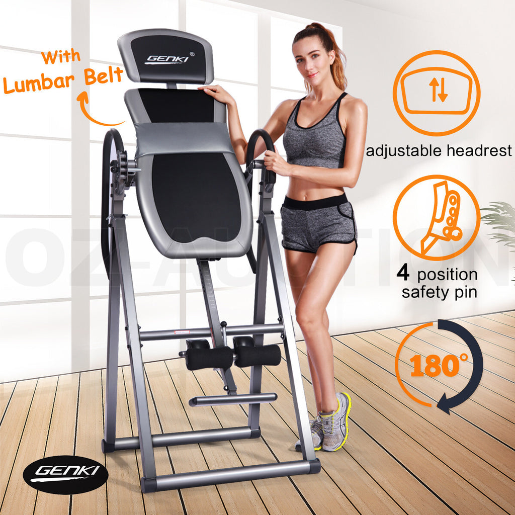 Genki Inversion Table – Adjustable, Heavy Duty Back Inverter with PVC Belt