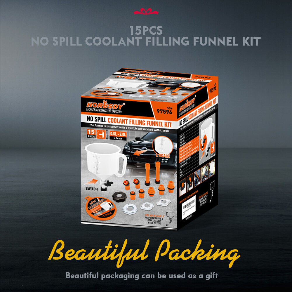 HORUSDY No-Spill Coolant Funnel Kit – Car Radiator Refill Tool