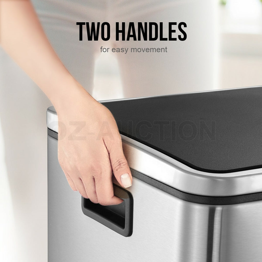 Maxkon 60L Pedal Rubbish Bin – Kitchen Waste Trash & Recycling Can