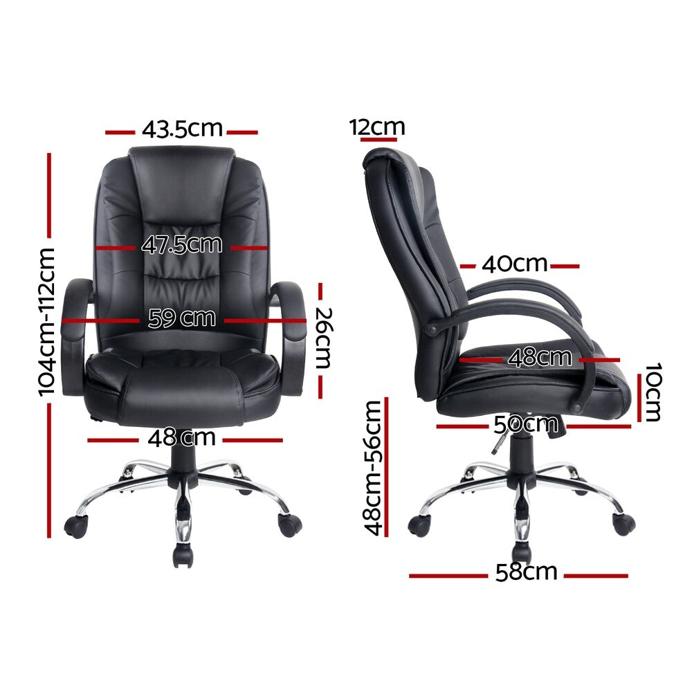 Executive Office Computer Gaming Chair PU Leather Tilt Black