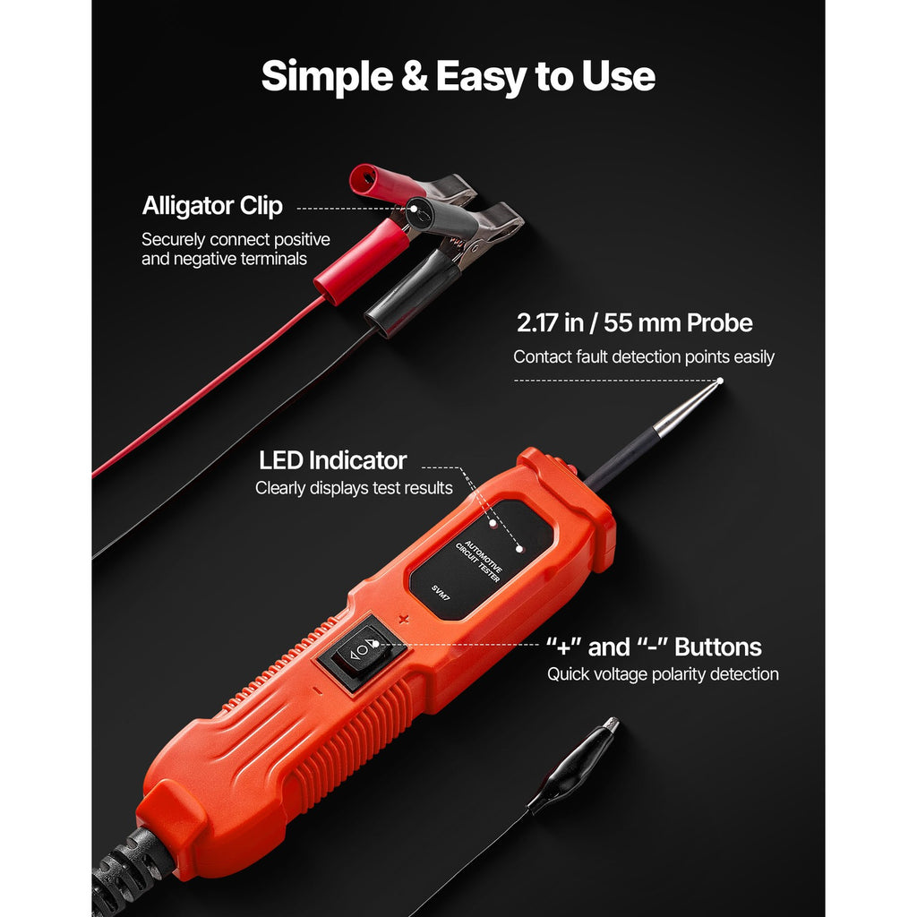 Uimoso Automotive Circuit Tester 6-36V DC Voltage Probe with Built-in Light