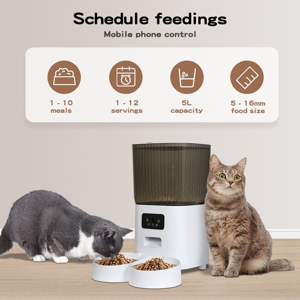 5L Pawz Pet Feeder – Automatic WiFi Food Dispenser for Cats & Dogs