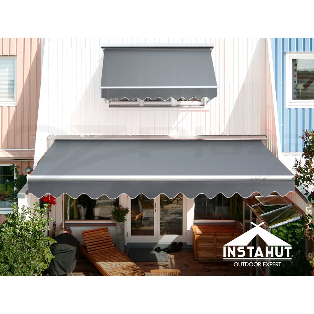 Retractable Awning Folding Arm Sunshade Pearl Grey