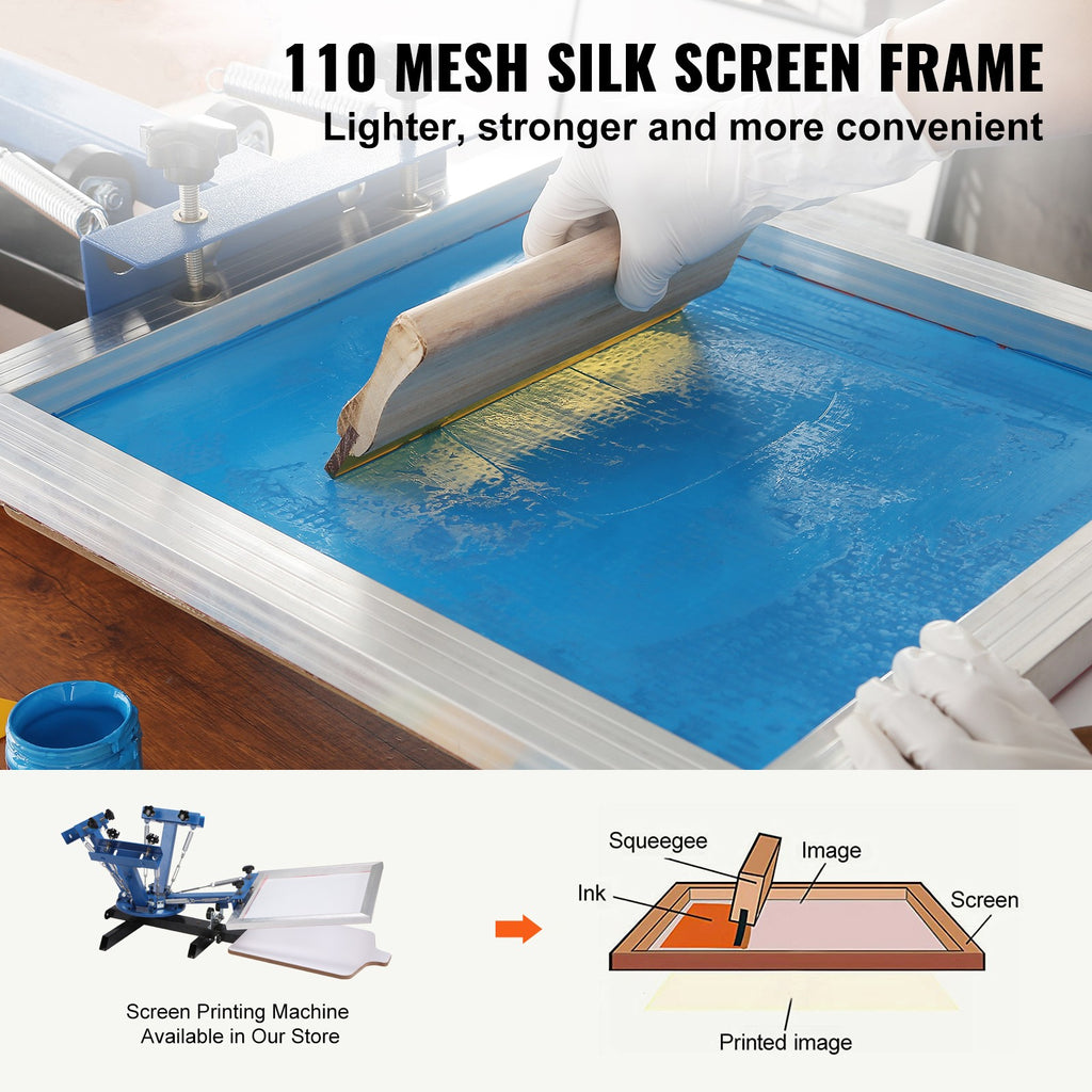 Uimoso Screen Printing Silk Screen Printing Frame 16x20in 110 Count Mesh 6pcs