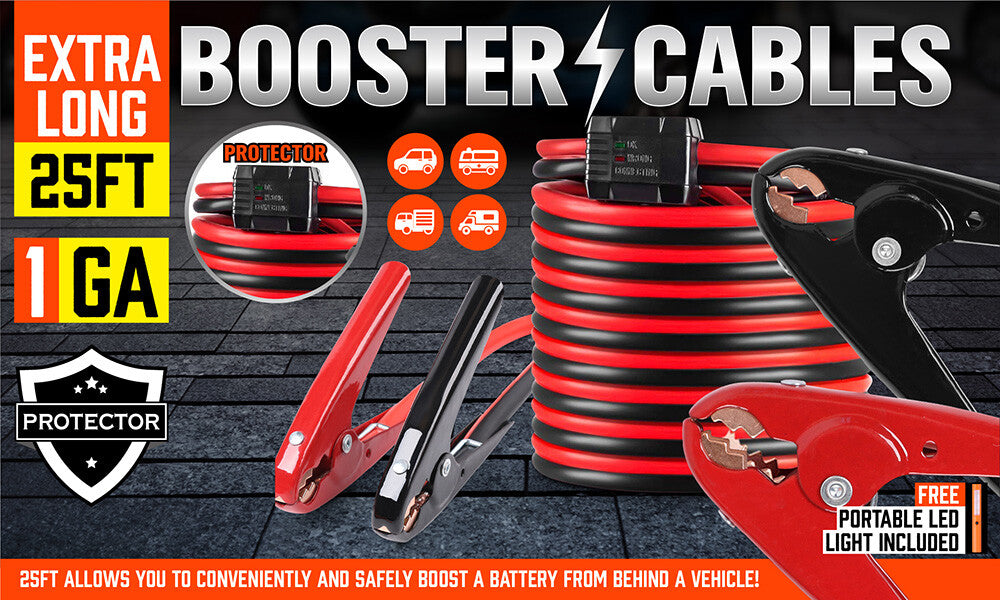 7.5M Booster Jumper Cables – 3000A Heavy Duty with Polarity Protection