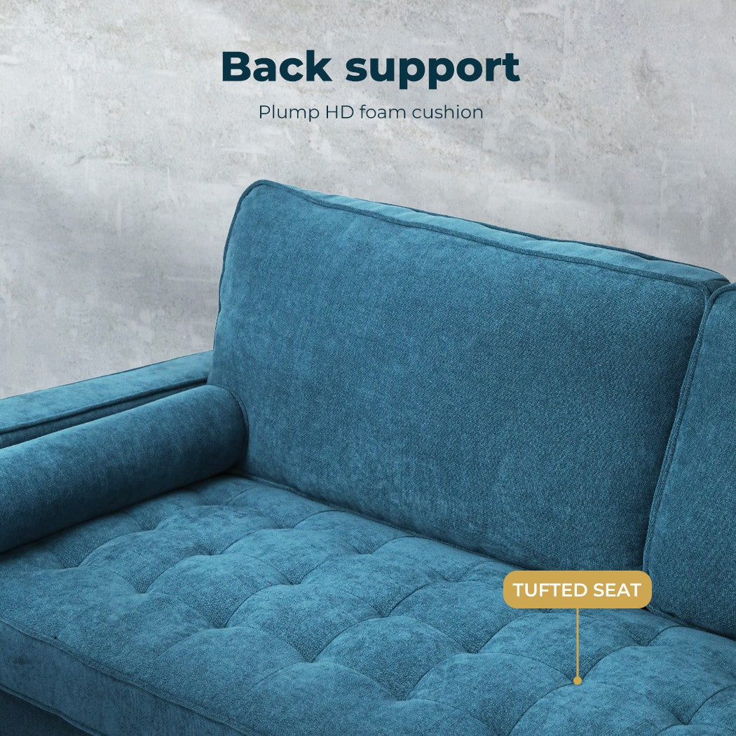 Levede 3-Seater Sofa – Fabric Futon Couch Recliner for Living Room