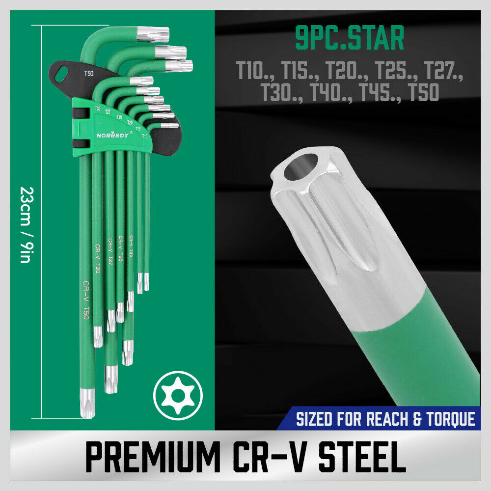 36pc Hex & Torx Key Set – Extra Long Allen Wrenches Ball End