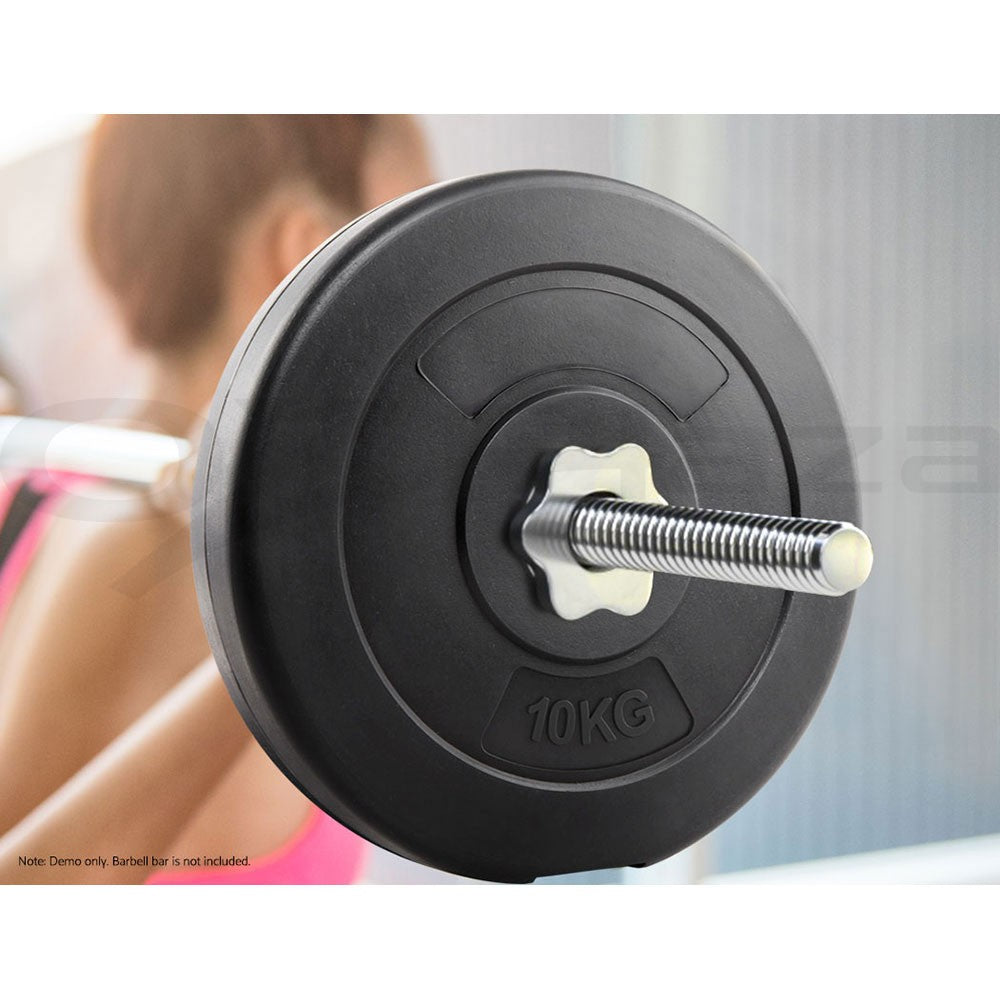 2x 10KG Barbell Weight Plates Standard Home Gym Fitness