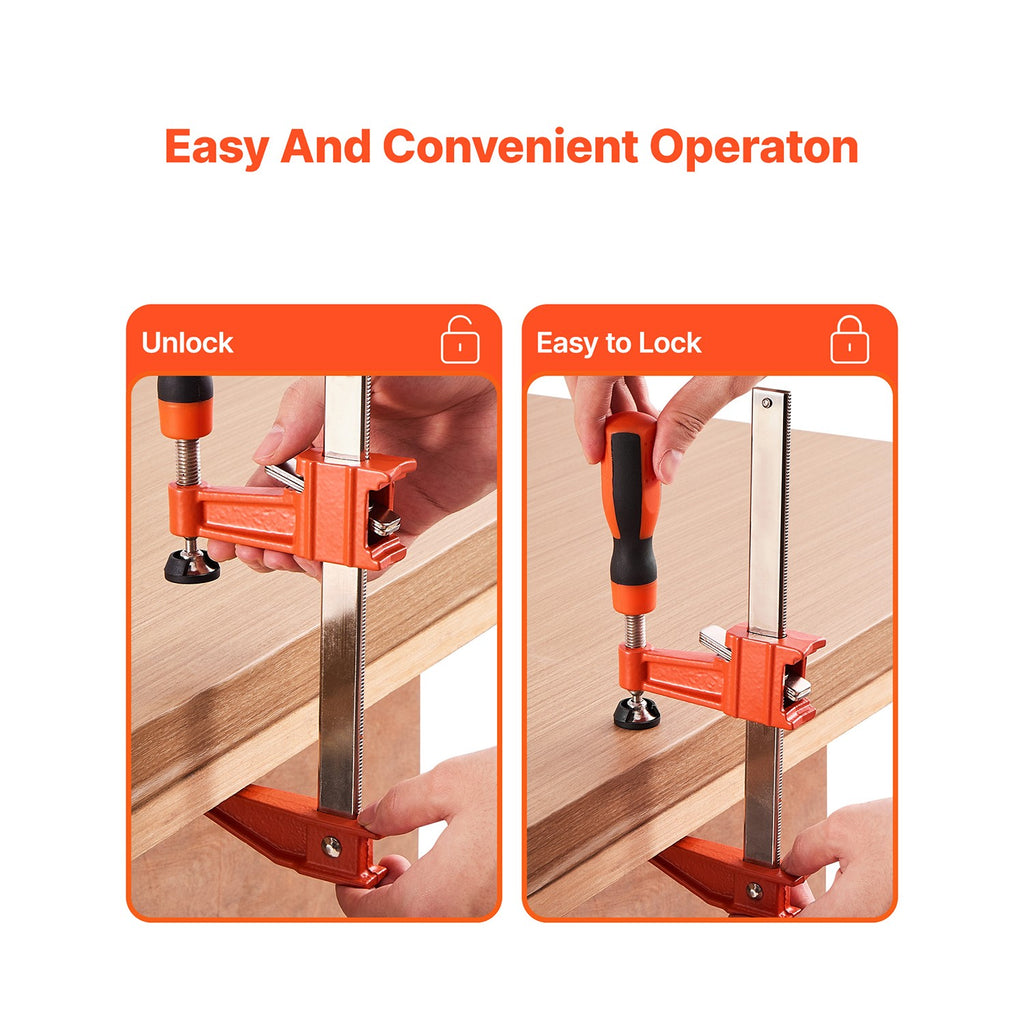 Uimoso Woodworking Bar Clamps 2-Pack 15.24cm & 30.48cm Lockable F Clamp Set
