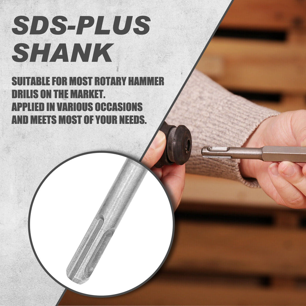 7pc SDS Plus Rotary Hammer Drill Bit & Chisel Set