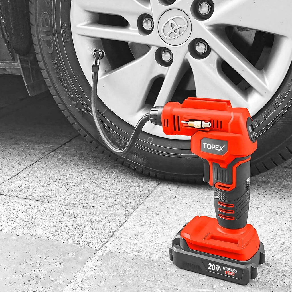 20V Cordless Car Air Compressor – Tyre Inflator with Digital Gauge & LED