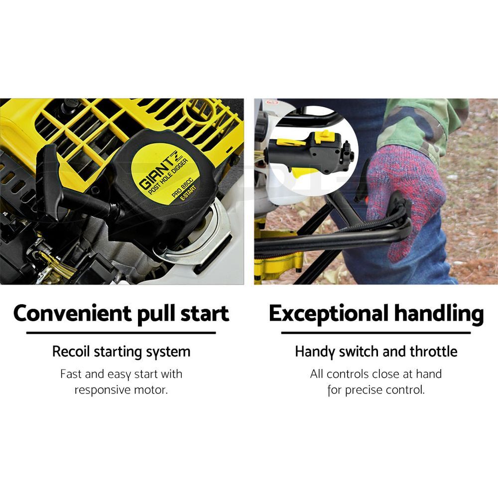 Petrol Post Hole Digger Auger Drill Borer Fence Earth Power Bits