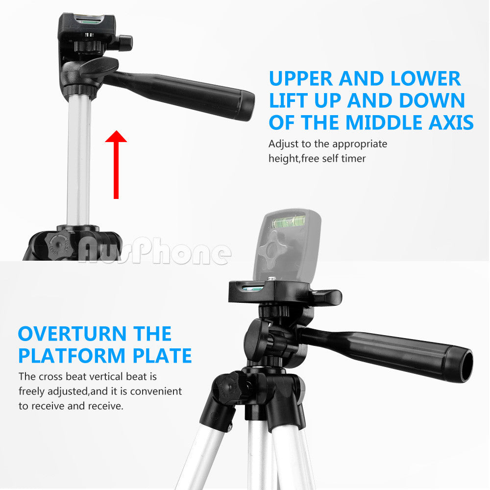 Universal Telescopic Camera Tripod Stand with Phone Mount