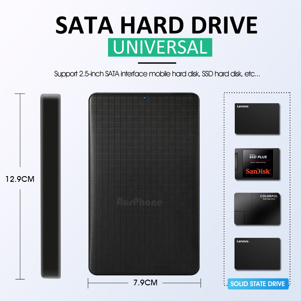 USB 3.0 External Hard Drive Case 5Gbps Slim SATA