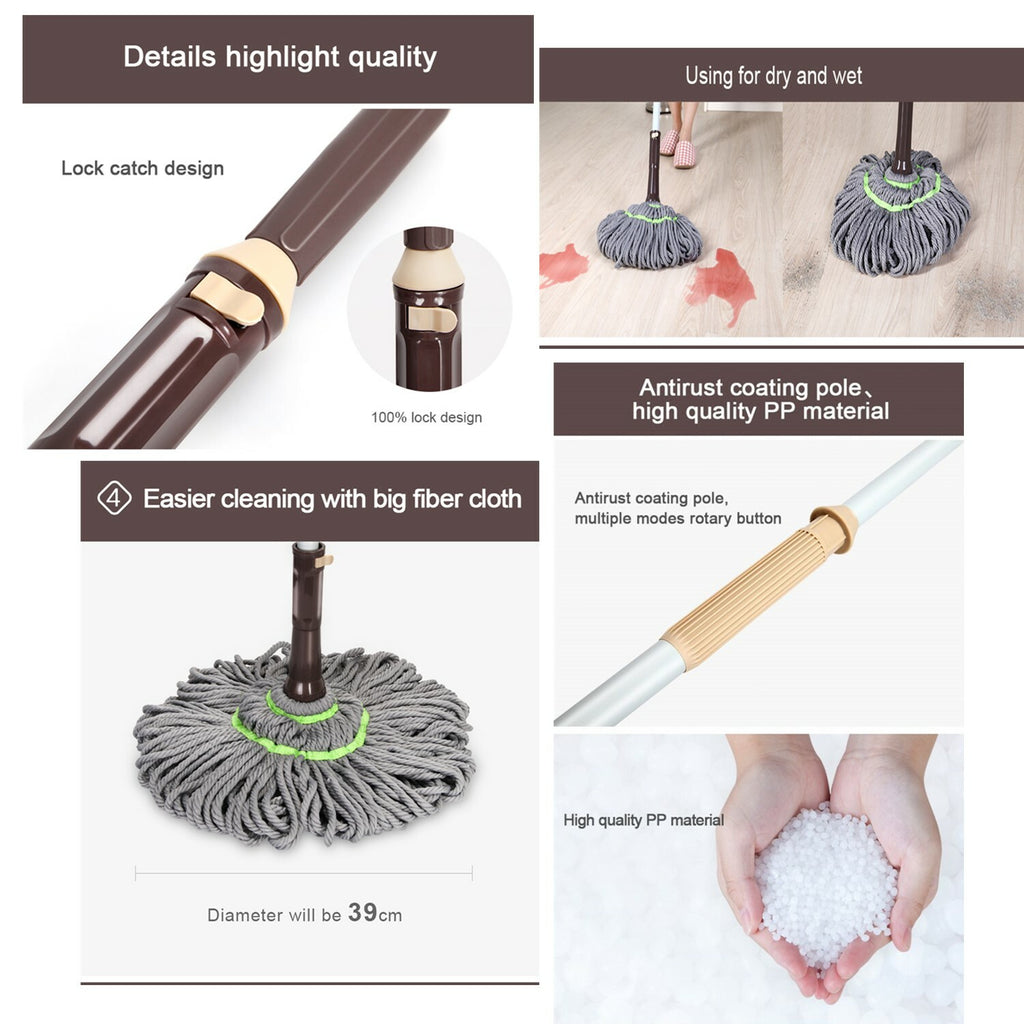 Torque Hands-Free Mop – Microfiber Twisting Mop for Hardwood & Tile