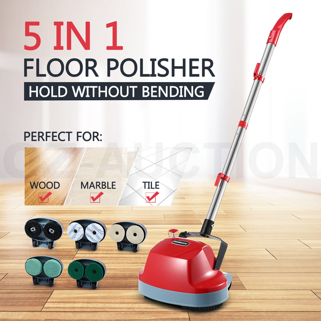 5-in-1 Floor Polisher – Timber, Carpet & Tile Wax Scrubber Buffer Cleaner